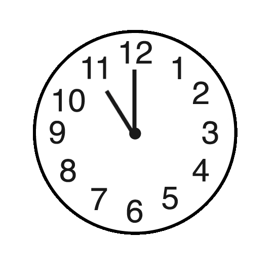 Klok tussen 11 en 15 uur